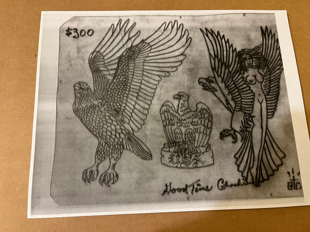 GTC Acetate Stencils  - 3 eagles, one eagle with girl